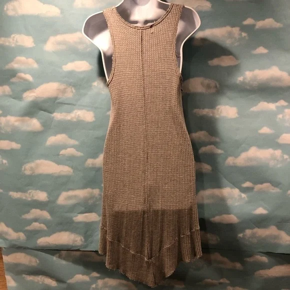 Hippie Love Gray Tank Dress, Soft Comfy Waffle Weave Boho Tank Dress!! - Picture 10 of 10